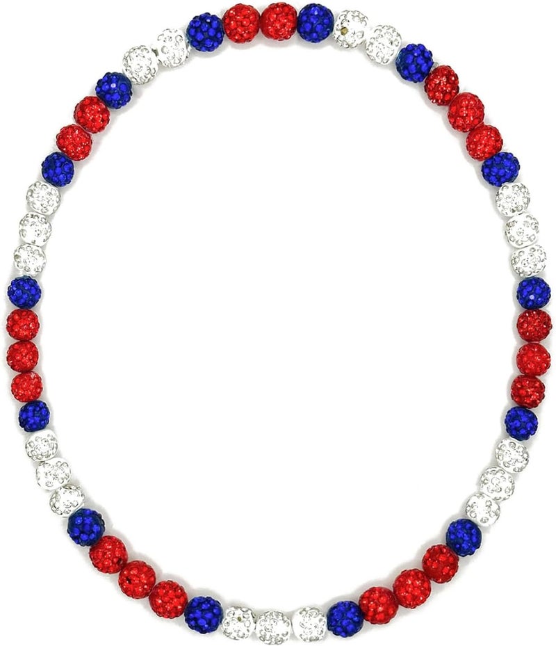NEXIULT Baseball Bead Necklace for Men, 16/18/20" Ice Necklace Cool Gifts, Rhinestone Bling Inspired Sports Jewelry Gift - Image 1